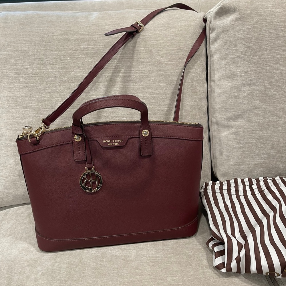 🌸 Henri Bendel Saffiano Leather West 57th Satchel Handbag 🌸